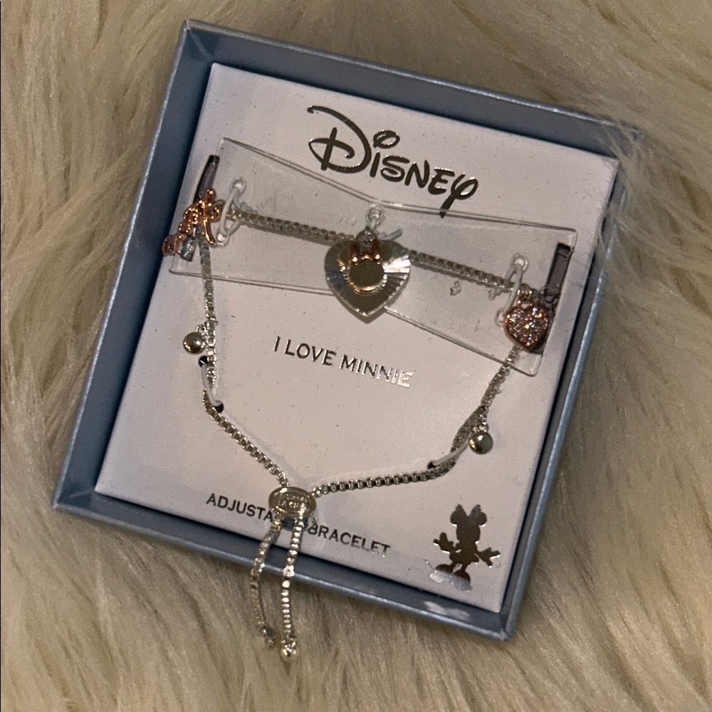 ❌‼️FINAL PRICE DROP‼️❌NEW! Disney Minnie Mouse Heart Charm LOVE BRACELET
